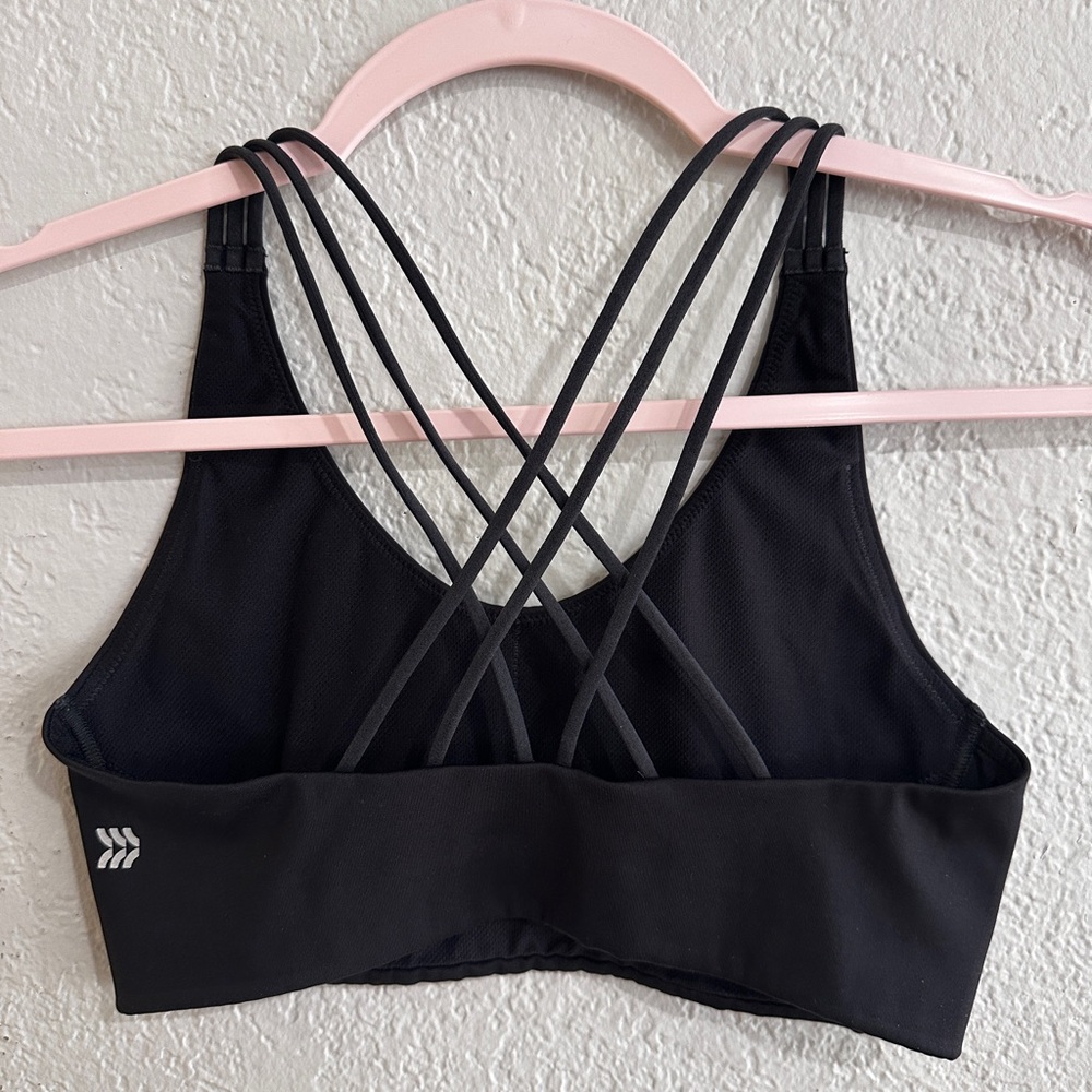 All In Motion Black Strappy Sports Bra Criss Cross Back Size S - Picture 7 of 12